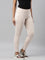 Women Solid Cream Stretch Ponte Pants