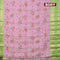 Banarasi kota saree light pink and light green with floral digital prints and rettapet zari woven border