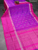 Pure uppada silk saree dual shade of purple and pink with thread & silver zari woven buttas and long silver zari woven butta border