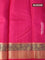 Pure kanjivaram silk saree teal blue and pink with zari woven buttas and floral zari woven border