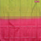 Banana pith saree light green and pink with allover thread weaves & buttas in borderless style with blouse