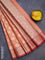 Banarasi kota saree peach orange and red with zari woven buttas and zari woven border