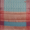 Banarasi kota saree teal blue and red with allover zari woven zig zag weaves and zari woven border