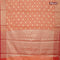 Banarasi kota saree peach orange and red with floral zari woven buttas and floral zari woven border