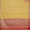 Banarasi kota saree yellow and red with zari woven buttas and zari woven border