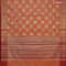 Banarasi kota saree peach orange and red with zari woven paisley buttas and zari woven border