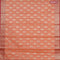 Banarasi kota saree peach orange and red with zari woven floral buttas and zari woven floral border