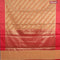 Banarasi kota saree orange and maroon with allover zari weaves and zari woven simple border