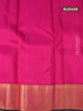 Pure kanjivaram silk saree teal green and pink with plain body and rich zari woven border plain body