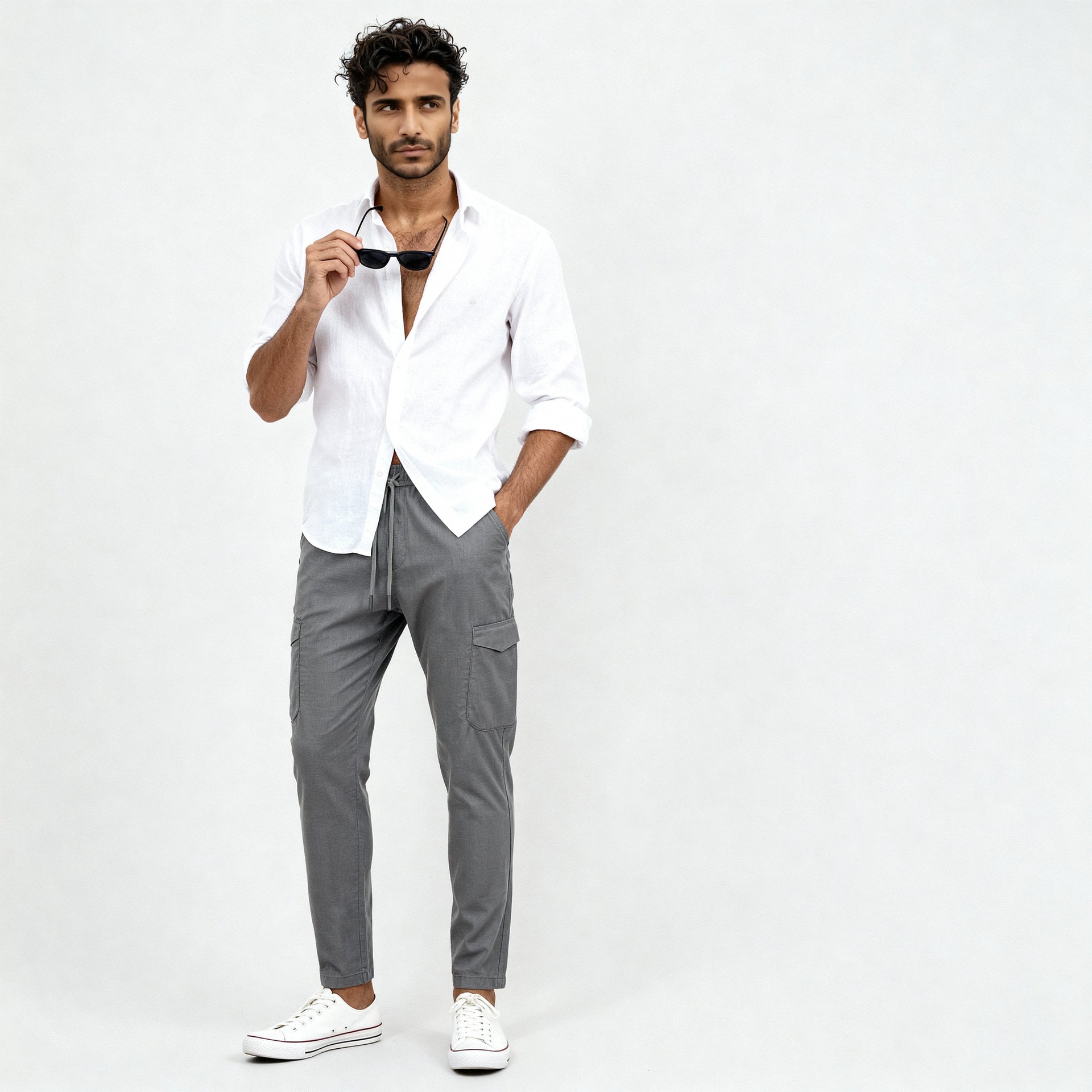 Cotton Ankle Length Cargos