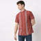 Artistry™ Jacquard Woven Band Collar Half Sleeve Shirt