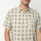 Camp Collar Half Sleeve Relaxed Fit Block Print Shirt