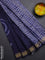 Chanderi bagru saree navy blue with shibori prints and maheshwari border