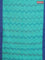 Bengal soft cotton saree teal blue and blue with allover weaves and simple border