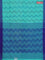Bengal soft cotton saree teal blue and blue with allover weaves and simple border