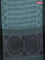 Bengal soft cotton saree teal blue and grey with allover weaves and simple border
