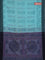 Bengal soft cotton saree teal blue and navy blue with allover weaves and simple border