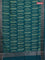 Chanderi silk cotton saree teal green with allover prints and banarasi style border
