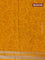 Chanderi silk cotton saree mustard yellow with allover prints and silver zari woven border