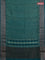 Chanderi silk cotton saree teal green with allover geometric prints and banarasi style border