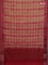 Chanderi silk cotton saree sandal and red with allover geometric prints and banarasi style border