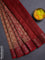 Chanderi silk cotton saree sandal and maroon with allover prints and banarasi style border