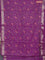 Assam silk saree purple with allover zari weaves & embroidery work and zari woven border