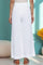 Elleven Women's White Solid Rayon Palazzos in Ankle Length