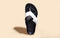 Cork Cross Strap Sandals : White and black