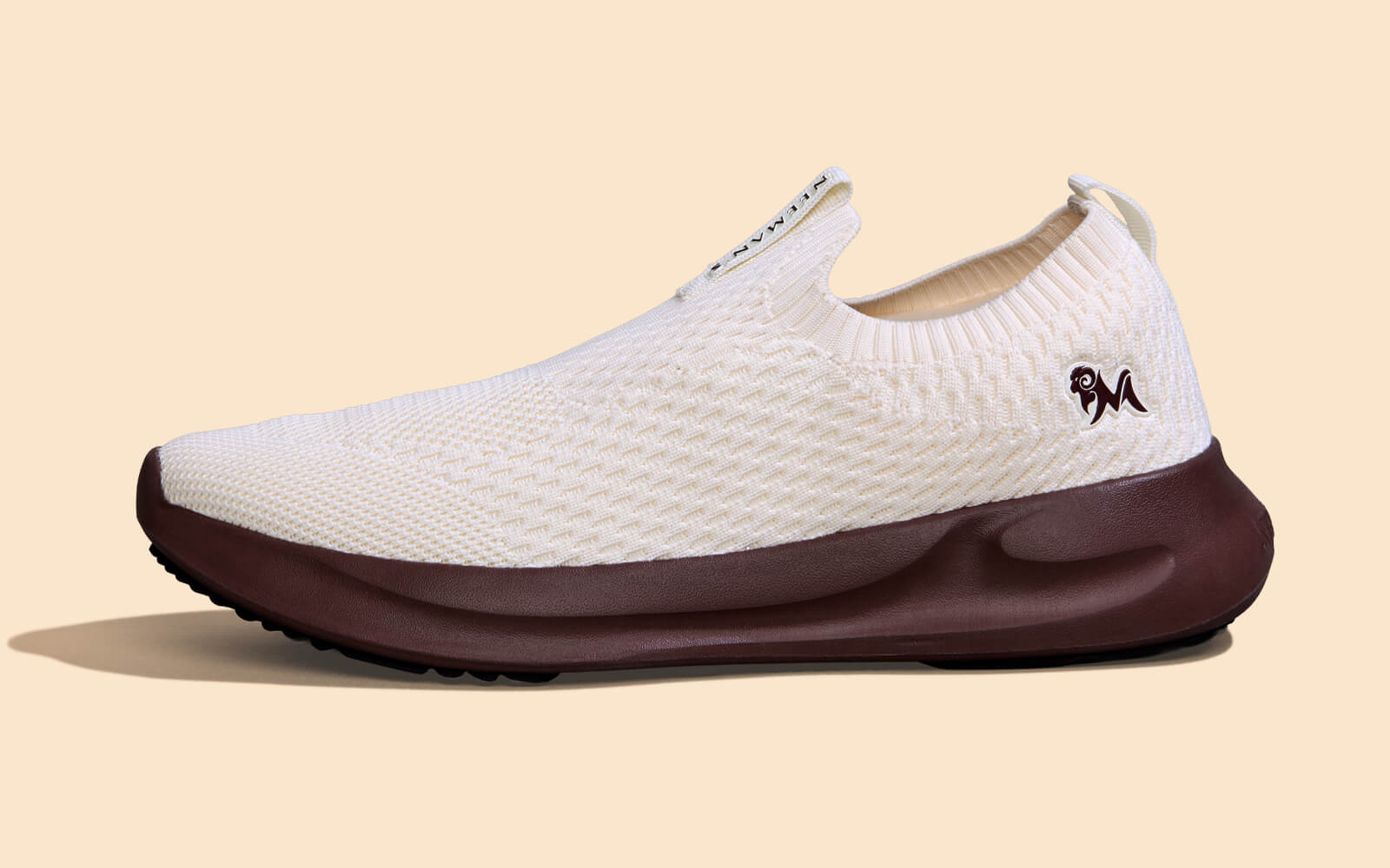 Knit Trainers For Women : Ivory Brown