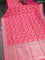 Banarasi uppada silk saree candy pink with allover zari woven floral brocade weaves and zari woven border
