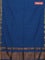 Bengal soft cotton saree cs blue with plain body and zari woven border