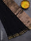 Bengal soft cotton saree black with plain body and zari woven border
