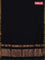 Bengal soft cotton saree black with plain body and zari woven border