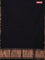 Bengal soft cotton saree black with plain body and zari woven border