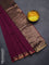 Bengal soft cotton saree dark magenta pink with plain body and zari woven border