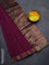 Bengal soft cotton saree dark magenta pink with plain body and zari woven border