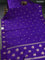 Banarasi poona silk saree violet with zari woven floral buttas and zari woven butta border