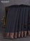 Chiniya silk saree black and maroon with plain body and woven border