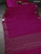 Chiniya silk saree magenta pink and black with plain body and woven border