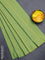 Arani semi silk saree light green with allover copper zari weaves in borderless style