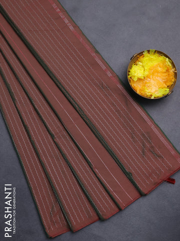 Arani semi silk saree dual shade of greenish maroon with allover silver zari weaves in borderless style