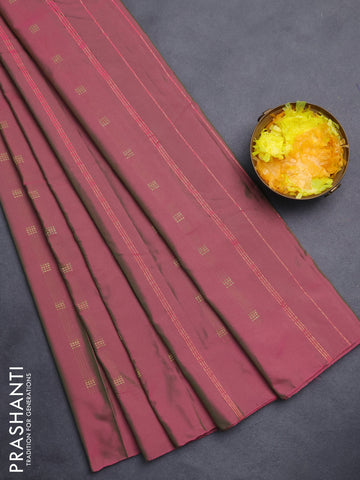 Arani semi silk saree dual shade of pink with zari woven buttas in borderless style