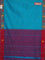 Arani semi silk saree teal blue shade and pink with thread woven buttas and thread woven butta border