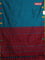 Arani semi silk saree peacock green and maroon with thread woven buttas and thread woven butta border
