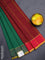Arani semi silk saree green and maroon with allover thread weaves and rettapet zari woven border`
