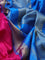 10 Yards silk saree pink and cs blue with plain body and zari woven border