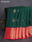 Bangalori silk saree green and red with zari woven buttas and zari woven border