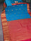Bangalori silk saree cs blue and pink with zari woven buttas and zari woven border