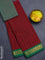 Chettinad cotton saree maroon and green with allover checked pattern and zari woven border